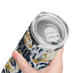 customized fiu panthers claw marks blue white skinny tumbler best selling.webp