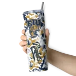 customized fiu panthers claw marks blue white skinny tumbler best selling.webp