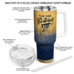 customized fiu panthers gradient dots blue curved tumbler best selling.webp