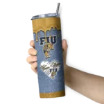 customized fiu panthers pixel fade blue skinny tumbler best selling 1.webp