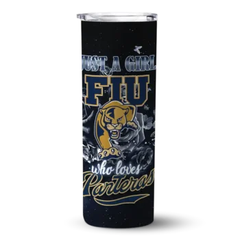 customized fiu panthers rose romance blue black skinny tumbler best selling.webp