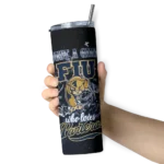 customized fiu panthers rose romance blue black skinny tumbler best selling.webp