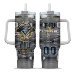 customized fiu panthers superman shield blue gray curved tumbler best selling.webp