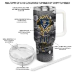 customized fiu panthers superman shield blue gray curved tumbler best selling.webp