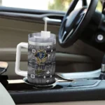 customized fiu panthers superman shield blue gray curved tumbler best selling.webp