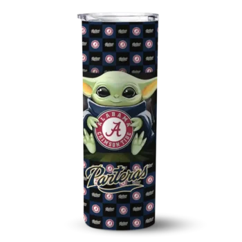 customized fiu panthers yoda cozy blue black skinny tumbler best selling.webp