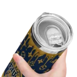 personalized fiu panthers camo streak blue skinny tumbler best selling.webp