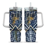 personalized fiu panthers chevron angle blue curved tumbler best selling.webp