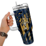 personalized fiu panthers claw cut blue black curved tumbler best selling.webp