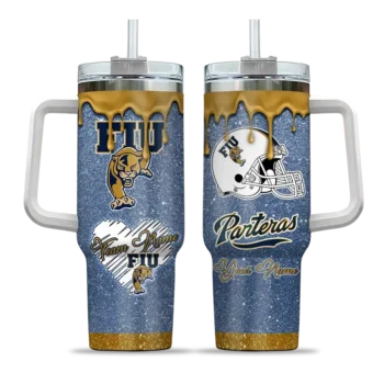 personalized fiu panthers heart helmet motif blue curved tumbler best selling.webp