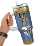 personalized fiu panthers heart helmet motif blue curved tumbler best selling.webp