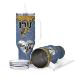 personalized fiu panthers heart helmet motif blue curved tumbler best selling.webp