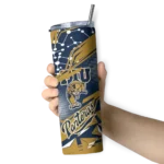 personalized fiu panthers helmet clash blue skinny tumbler best selling.webp