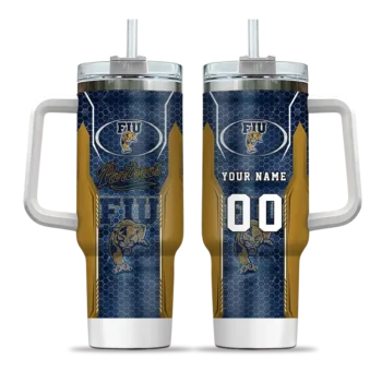 personalized fiu panthers hexagon armor blue curved tumbler best selling.webp