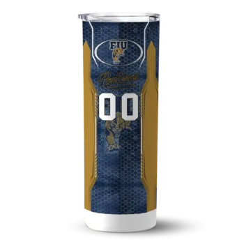 personalized fiu panthers stacked diamond blue skinny tumbler best selling.webp