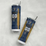 personalized fiu panthers stacked diamond blue skinny tumbler best selling.webp