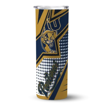 personalized fiu panthers web stripes blue white skinny tumbler best selling.webp