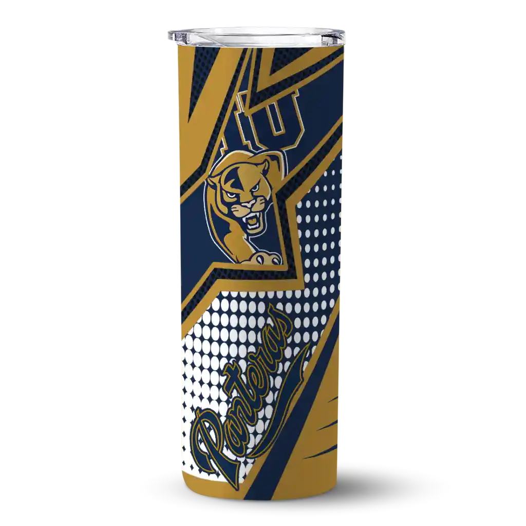 personalized fiu panthers web stripes blue white skinny tumbler best selling.webp personalized fiu panthers web stripes blue white skinny tumbler best selling.webp
