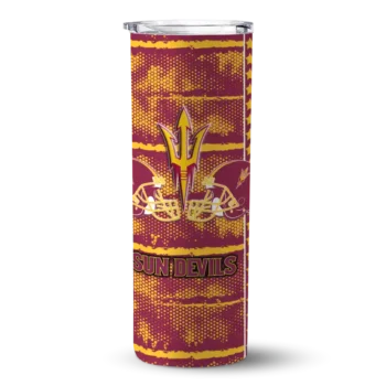custom arizona state sun devils chevron patch maroon skinny tumbler best selling.webp
