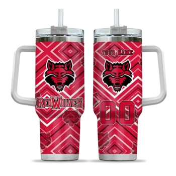 custom arkansas state red wolves bold diamonds scarlet curved tumbler best selling.webp