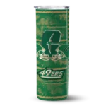 custom charlotte 49ers chevron patch green skinny tumbler best selling 1.webp