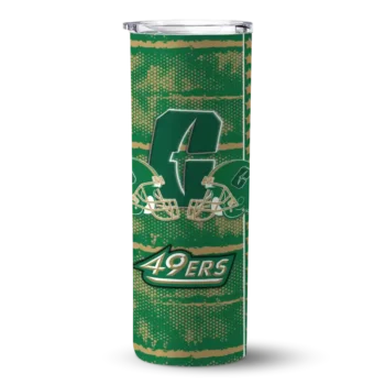 custom charlotte 49ers chevron patch green skinny tumbler best selling 1.webp