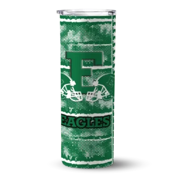 custom eastern michigan eagles chevron patch green skinny tumbler best selling.webp