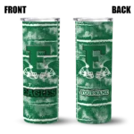 custom eastern michigan eagles chevron patch green skinny tumbler best selling.webp