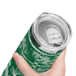 custom eastern michigan eagles chevron patch green skinny tumbler best selling.webp