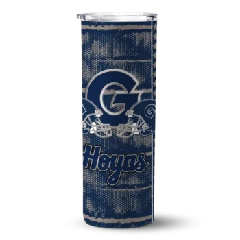 custom georgetown hoyas chevron patch blue skinny tumbler best selling.webp
