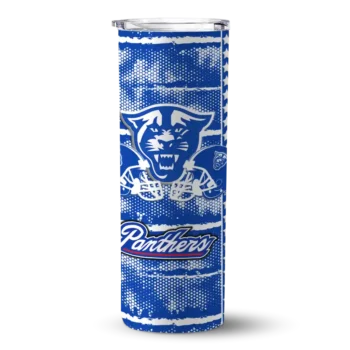 custom georgia state panthers chevron patch blue skinny tumbler best selling.webp