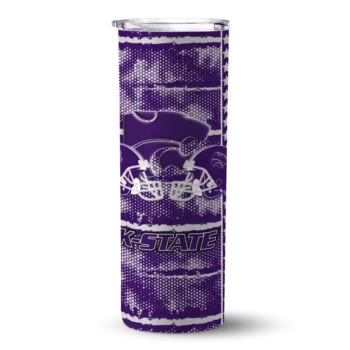 custom kansas state wildcats chevron patch purple skinny tumbler best selling.webp