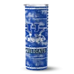 custom kentucky wildcats chevron patch blue skinny tumbler best selling.webp