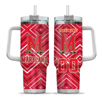 custom maryland terrapins bold diamonds red curved tumbler best selling.webp