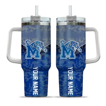 custom memphis tigers chevron stripe blue curved tumbler best selling.webp