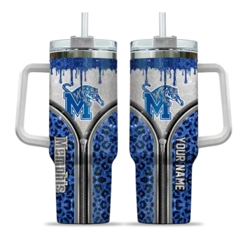custom memphis tigers leopard zipper blue curved tumbler best selling.webp