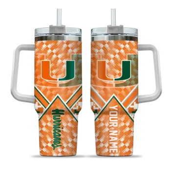 custom miami hurricanes chevron angle orange curved tumbler best selling.webp