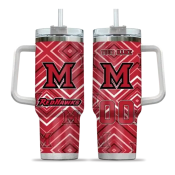 custom miami redhawks bold diamonds red curved tumbler best selling.webp