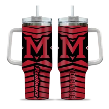 custom miami redhawks chevron layers red curved tumbler best selling.webp