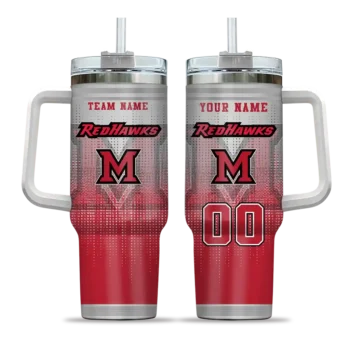 custom miami redhawks gradient dots red curved tumbler best selling.webp