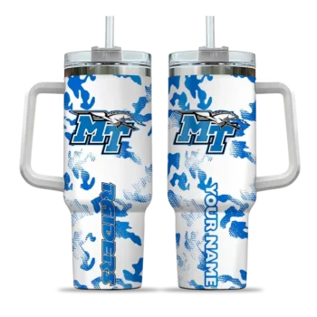 custom middle tennessee blue raiders camo mashup blue white curved tumbler best selling.webp