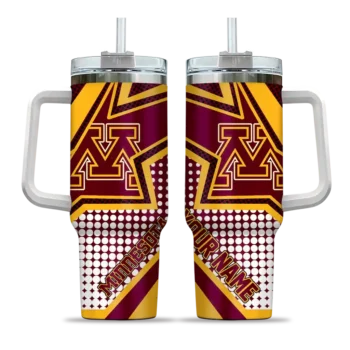 custom minnesota golden gophers arrow burst maroon curved tumbler best selling.webp