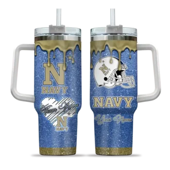 custom navy midshipmen heart helmet motif blue curved tumbler best selling.webp