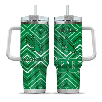 custom north texas mean green bold diamonds green curved tumbler best selling.webp