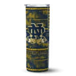 custom notre dame fighting irish chevron patch navy skinny tumbler best selling.webp