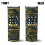 custom notre dame fighting irish chevron patch navy skinny tumbler best selling.webp