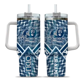 custom old dominion monarchs chevron angle blue curved tumbler best selling.webp