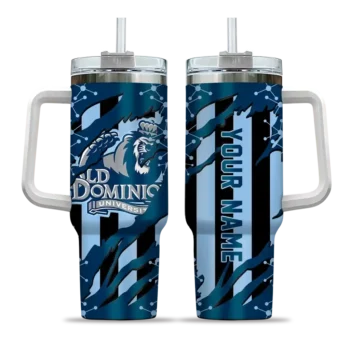 custom old dominion monarchs claw cut blue black curved tumbler best selling.webp