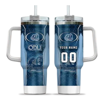 custom old dominion monarchs hexagon armor blue curved tumbler best selling.webp