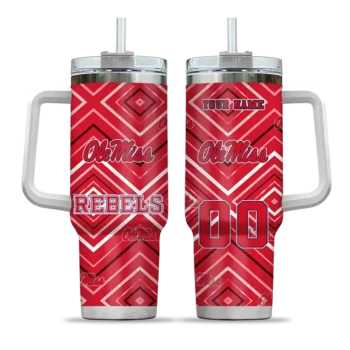 custom ole miss rebels bold diamonds red curved tumbler best selling.webp